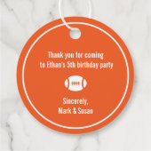 Football Thema Favor Bedankt Label (Achterkant)