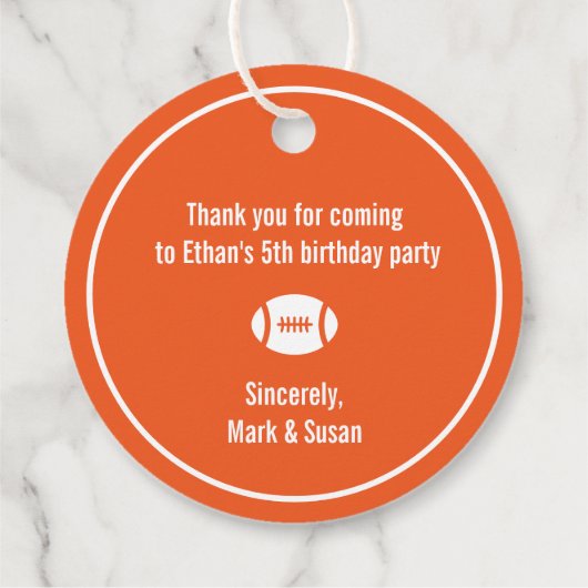 Football Thema Favor Bedankt Label (Achterkant)