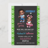 Football thema gender reveal Invitation Kaart (Voorkant)