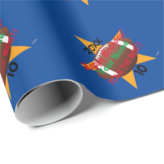 Football Thema Gepersonaliseerde thuisdag Gift Wra Cadeaupapier (Rol Hoek)