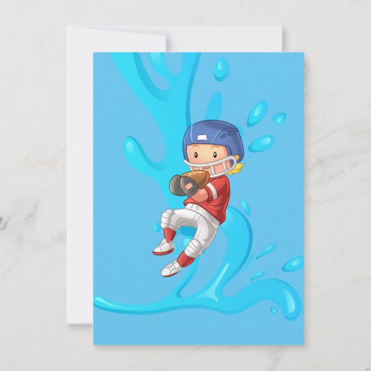 "FOOTBALL" THEMA JONGENS VERJAARDAGSUITNODIGINGEN KAART (Achterkant)