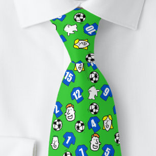Football thema met blauwe Shirten Stropdas