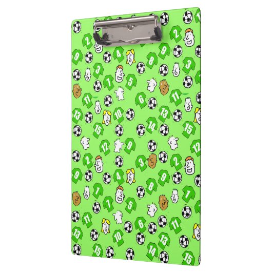 Football Thema met groene Shirten Klembord (Links)
