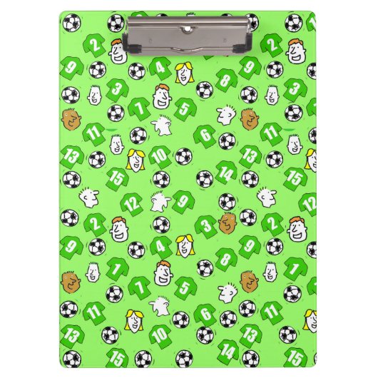 Football Thema met groene Shirten Klembord (Voorkant)