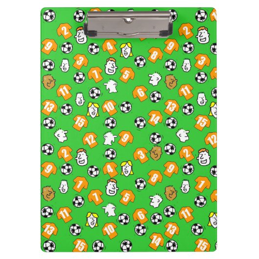 Football Thema met Oranje goudShirten Klembord (Voorkant)