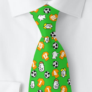 Football Thema met Oranje goudShirten Stropdas