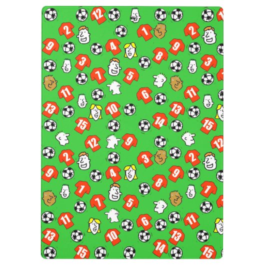 Football Thema met rode Shirten Klembord (Achterkant)