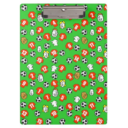 Football Thema met rode Shirten Klembord (Voorkant)