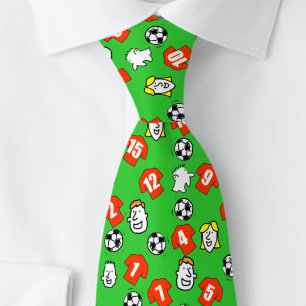 Football Thema met rode Shirten Stropdas