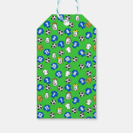 Football thema met Shirten in blauw Cadeaulabel