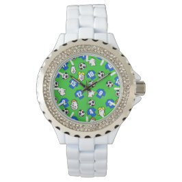 Football thema met Shirten in blauw Horloge