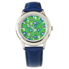 Football thema met Shirten in blauw Horloge