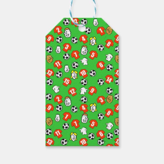 Football Thema met Shirten in rood Cadeaulabel (Voorkant)