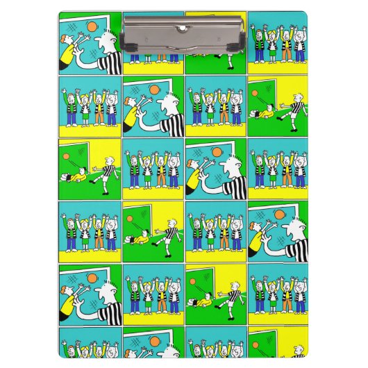 Football Thema met spelers en ventilatoren Klembord (Voorkant)