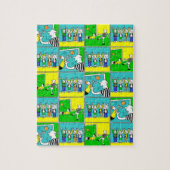 Football Thema met spelers en ventilatoren Legpuzzel (Verticaal)