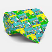 Football Thema met spelers en ventilatoren Stropdas (Opgerold)