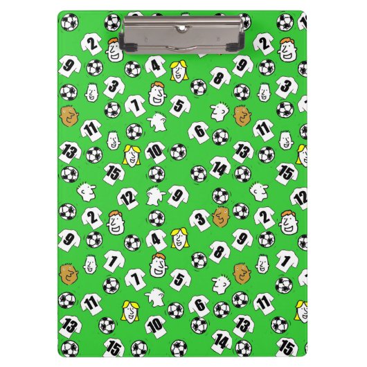Football Thema met witte Shirten Klembord (Voorkant)