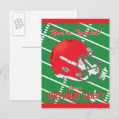 Football Thema Party Invitation Briefkaart Bewerkb (Voorkant / Achterkant)