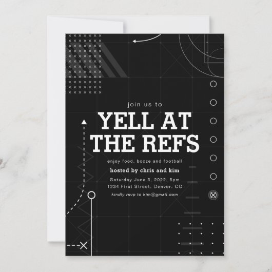 Football Thema Party Uitnodiging Sjabloon (Voorkant)