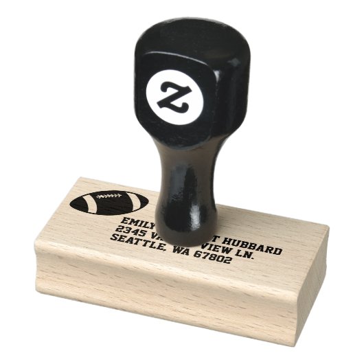 Football thema retouradres rubberen stempel (Stempel)