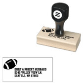 Football thema retouradres rubberen stempel (Gestempeld)
