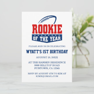 Football Thema Rookie van het Jaar 1e Verjaardag Kaart