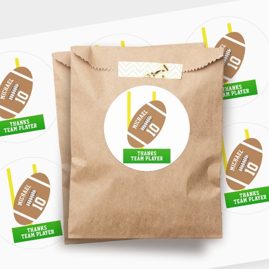 Football Thema Sport Verjaardagsfeest Dank u Ronde Sticker