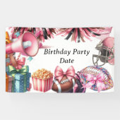 Football thema Touchdown voor meisje Spandoek (Horizontaal)