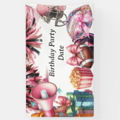 Football thema Touchdown voor meisje Spandoek (Verticaal)