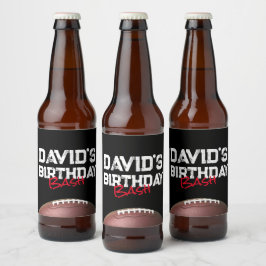 Football thema verjaardagsfeestje bierflesetiket bier etiket