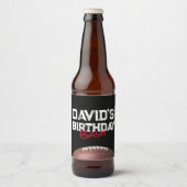 Football thema verjaardagsfeestje bierflesetiket bier etiket (Voorkant)
