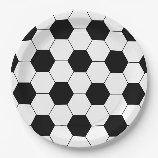 Football thema verjaardagsfeestje papieren bordje (Voorkant)