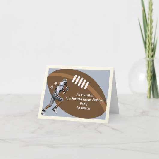 Football thema Verjaardagsfeestuitnodiging Bedankkaart (Voorkant)