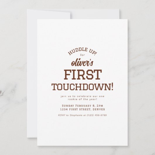 Football thema Verjaardagsfeestuitnodiging Kaart (Voorkant)