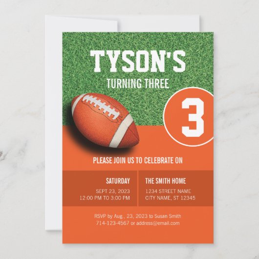 Football thema Verjaardagsuitnodiging voor jongens Kaart (Voorkant)