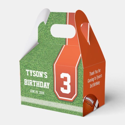Football Theme Birthday Favor Boxes Bedankdoosjes (Voorkant Zijde)