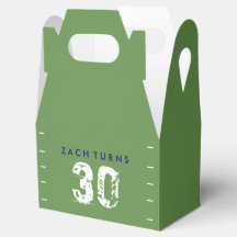 Football Theme Birthday Favor Boxes - Green Blue