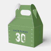 Football Theme Birthday Favor Boxes - Green Blue Bedankdoosjes (Voorkant Zijde)