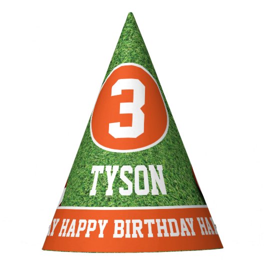 Football Theme Birthday Party Pet Feesthoedjes (Voorkant)