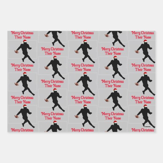 Football Theme kerstcadeauverpakking HAMbyWG Inpakpapier Vel (Voorkant 2)