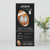Football Ticket Aangepaste foto Birthday Kaart (Staand voorkant)