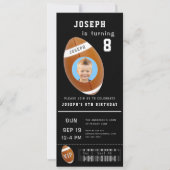 Football Ticket Aangepaste foto Birthday Kaart (Voorkant)
