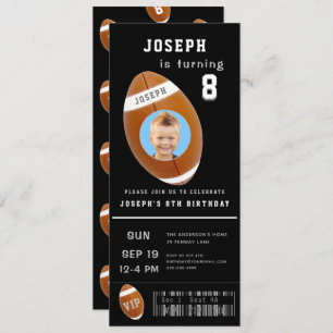 Football Ticket Aangepaste foto Birthday Kaart
