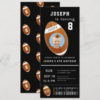 Football Ticket Aangepaste foto Birthday Kaart