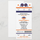 Football Ticket Bachelor Party Invitation Kaart (Voorkant / Achterkant)