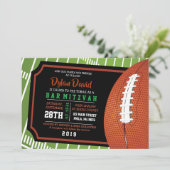 FOOTBALL TICKET Bar Bat Mitzvah Uitnodiging (Staand voorkant)