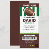 Football Ticket Birthday Boy sport Creative Kaart (Voorkant / Achterkant)