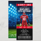 Football Ticket Birthday Kaart (Voorkant / Achterkant)
