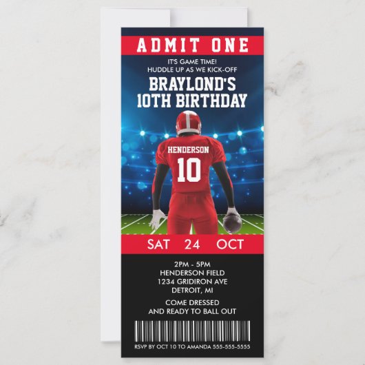Football Ticket Birthday Kaart (Voorkant)