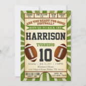 Football Ticket Birthday Party Uitnodiging (Voorkant)